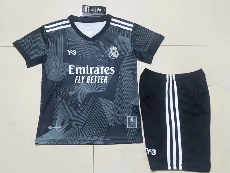 Kids-Real Madrid 21/22 Joint Black Soccer Jersey